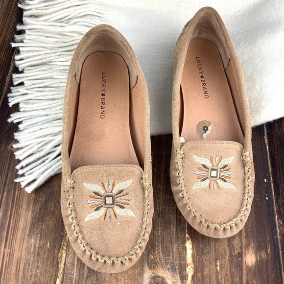 Lucky Brand Shoes - Lucky Brand Suede Moccasin Slip On Loafer Flats 8